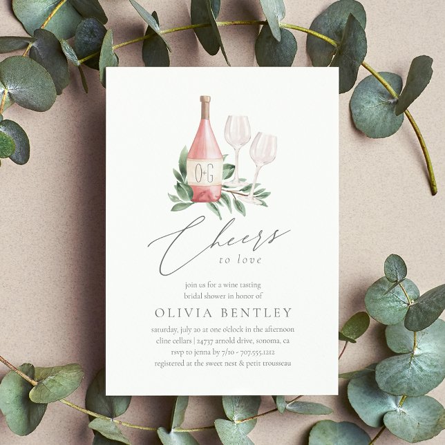 Cheers to Love Wine Tasting Bridal Shower Invitation (Creator Uploaded)