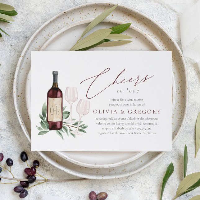 Cheers to Love Wine Tasting Couples Shower Invitation (Creator Uploaded)