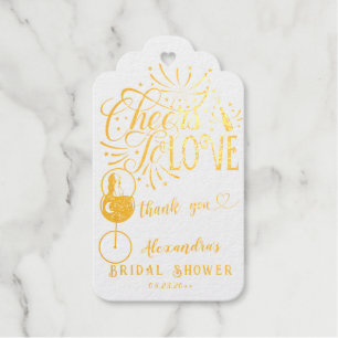 Cheers To Love Wine Tasting Elegant Bridal Shower Gift Tags