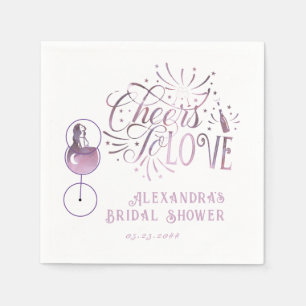 Cheers To Love Wine Tasting Elegant Bridal Shower Napkin