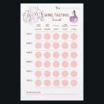 Cheers To Love Wine Tasting Scorecard Stationery<br><div class="desc">A wine tasting scorecard designed to match our "Cheers To Love" Wine Tasting Bridal Shower Party Collection. Include space for name,  tasting notes and ratings on six wines,  favourite wine. On the back,  the guests can make notes,  or add comments and impressions.</div>