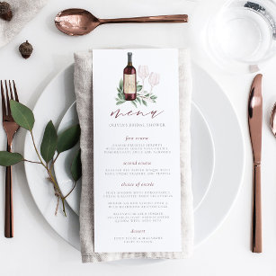 Cheers to Love Wine Themed Wedding Event or Shower Menu