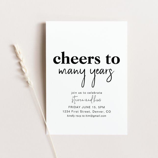 Cheers to Many Years Anniversary Party Invite (Creator Uploaded)