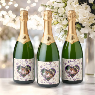 Cheers to Many Years Together | Photo Template Sparkling Wine Label