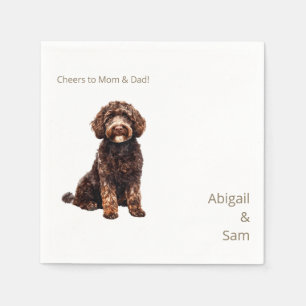 Cheers to Mom & Dad Pet Wedding Gold Text Napkin
