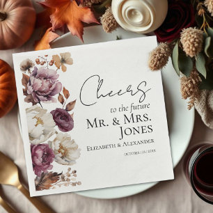 Cheers to Mr and Mrs Fall Engagement Napkins