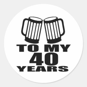 Cheers To My 40 Years Birthday Designs Classic Round Sticker