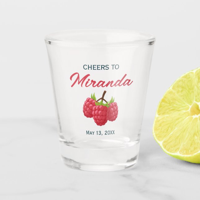 Cheers to Name Bachelorette  Shot Glass (Front)