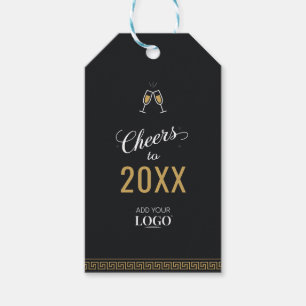 Cheers to New Year Modern Business Appreciation Gift Tags