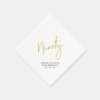 Cheers to Ninety Gold Adult 90th Birthday Party