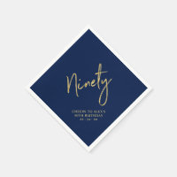 Cheers to Ninety Gold & Navy 90th Birthday Party