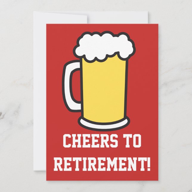 Cheers To Retirement Beer Party Invitation (Front)