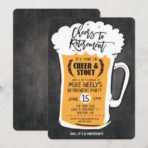 Cheers to Retirement Beer Retirement Invitation