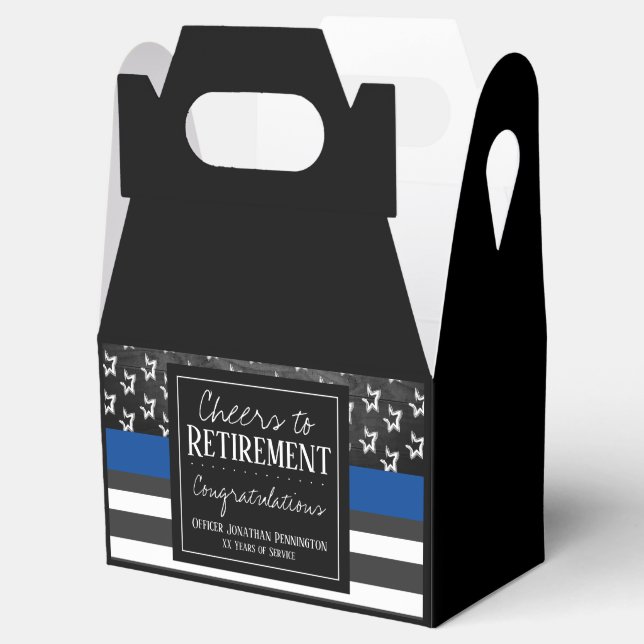 Cheers to Retirement Police Officer Favor Box (Opened)