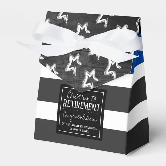 Cheers to Retirement Police Officer Favor Box (Front Side)