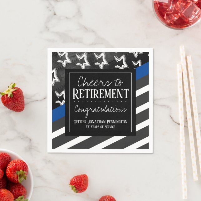 Cheers to Retirement Police Officer  Napkin (Insitu)