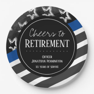 Cheers to Retirement Police Officer Paper Plate
