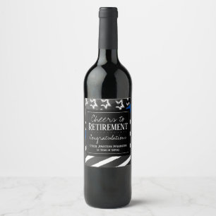 Cheers to Retirement Police Officer Wine Label