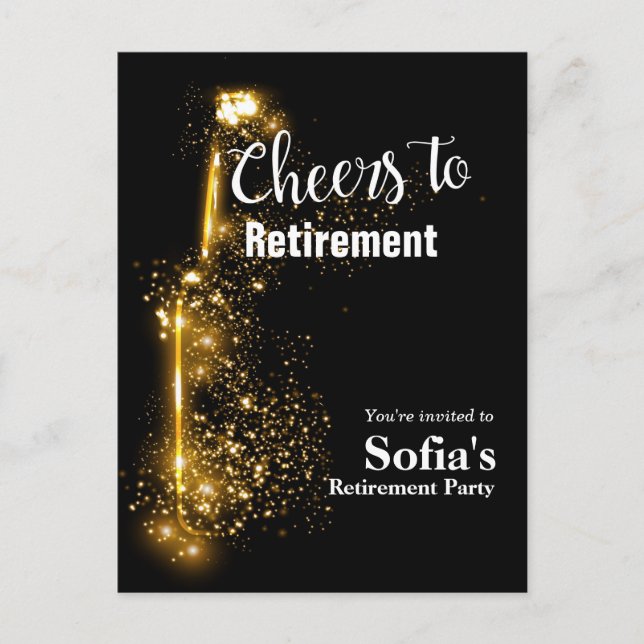 cheers to retirement Postcard invitation (Front)