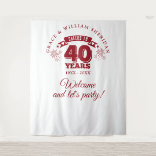 Cheers To Ruby 40th Anniversary Photo Prop Tapestry