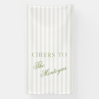 Cheers to Sage Green & Beige Wedding Banner