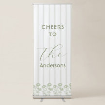 Cheers to Sage Green Welcome Sign& Flowers Wedding