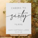 Cheers To Sixty Years 60th Birthday Faux Canvas Print<br><div class="desc">This 'cheers to sixty years' is the perfect way to decorate a 60th birthday party in a minimal and classy way. Everything but the 'sixty' can be edited.</div>