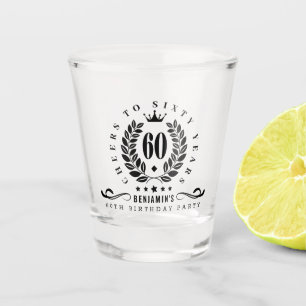 Cheers To Sixty Years Personalized 60th Birthday Shot Glass