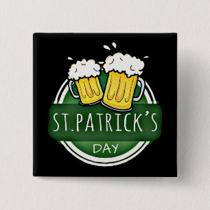 Cheers to St Patrick's Day Beer Mugs 2 Inch Square Button