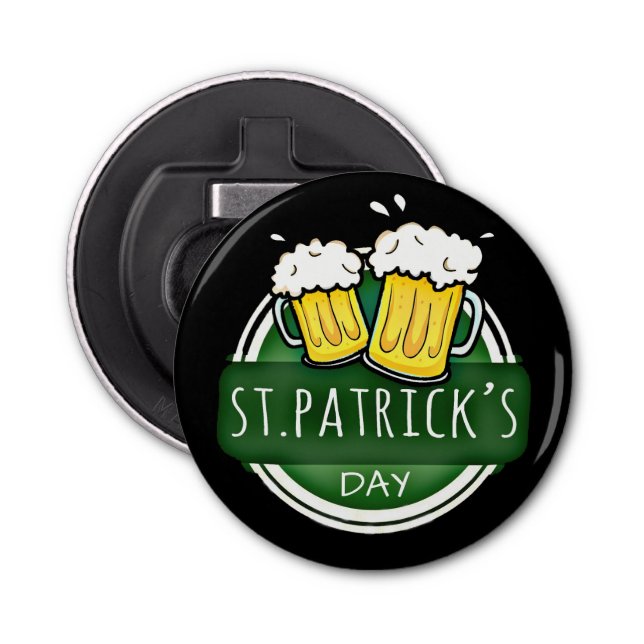 Cheers to St Patrick's Day Beer Mugs Bottle Opener (Front)