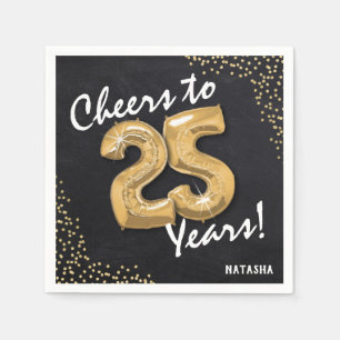 Cheers to the 25 Years! 25th Birthday Napkin
