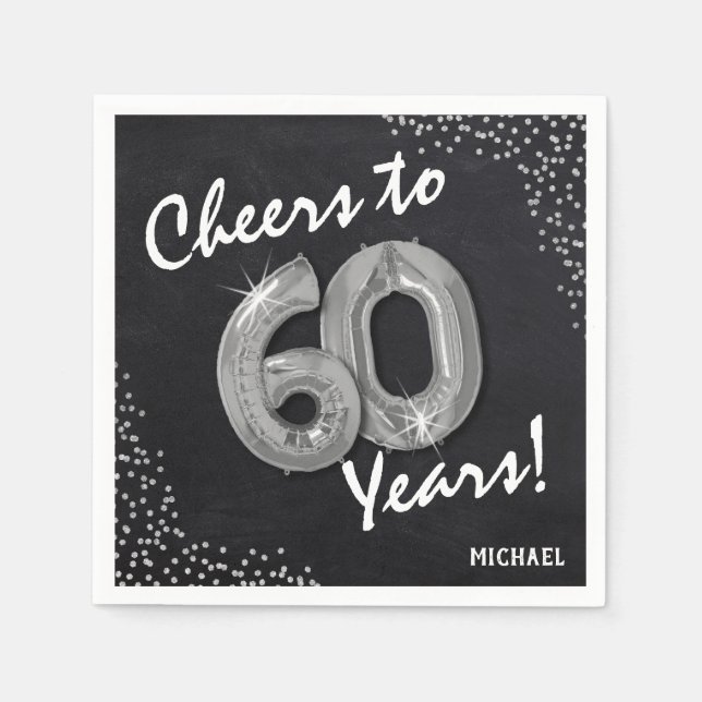 Cheers to the 60 Years! 60th Birthday Napkin (Front)