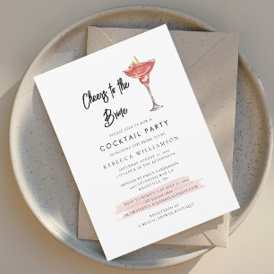 Cheers to the Bride Bridal Shower Cocktail Party  Invitation
