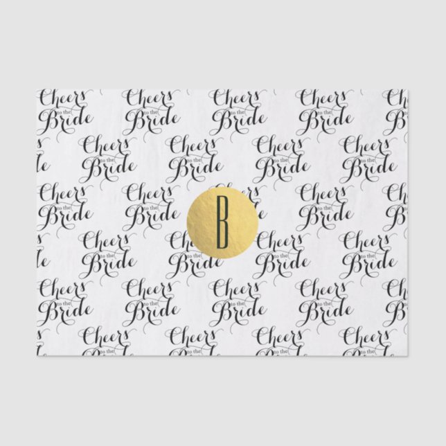 Cheers to the Bride Custom Monogram Bridal Shower Tissue Paper (Front)