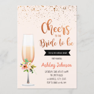 Cheers to the bride to be party invitation