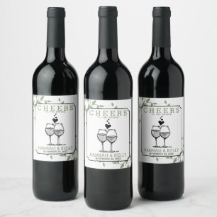 Cheers to the Brides Wine Bottle Label