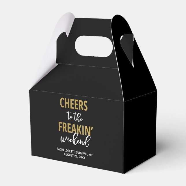 Cheers to the Freakin' Weekend Survival Kit Box (Front Side)