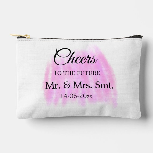 Cheers to the future add couple name date purple p accessory pouch (Front)