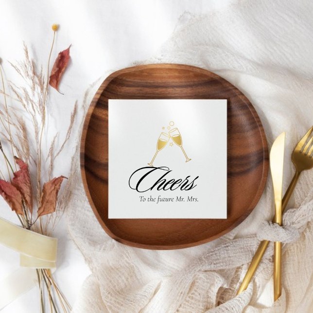 Cheers to the future Mr and Mrs Engagement party Napkin (Creator Uploaded)