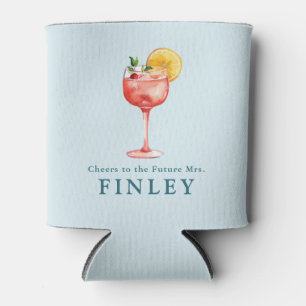 Cheers to the Future Mrs Light Blue Bridal Shower Can Cooler