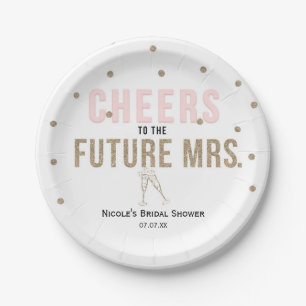 Cheers to the Future Mrs. Modern Bridal Shower Paper Plate