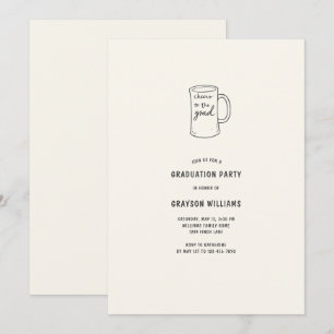 Cheers to the Grad Beer Mug Graduation Party Invitation