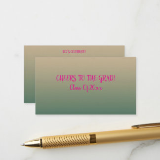 Cheers To The Grad Ombre Celebration Accent Enclosure Card