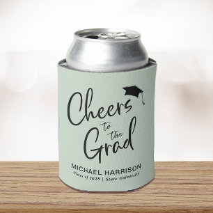 Cheers to the Grad Sage Green Graduation Can Cooler