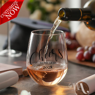 Cheers to the GRAD  Stemless Wine Glass