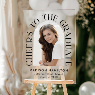 Cheers to the Graduate Arch Photo Graduation Party Acrylic Sign