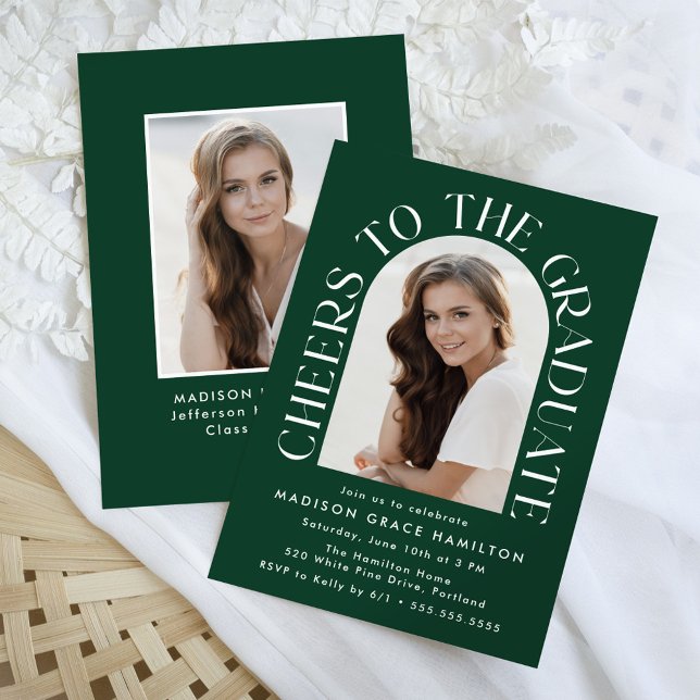 Cheers to the Graduate Arch Photo Graduation Party Invitation (Creator Uploaded)