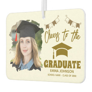Cheers to the Graduate Custom Photo Name Family Air Freshener