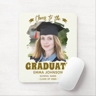 Cheers to the Graduate Custom Photo Name Family Mouse Pad