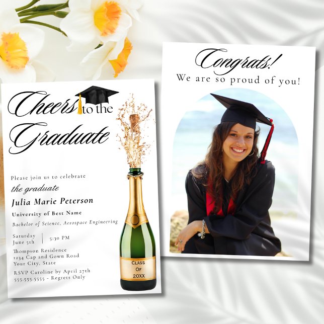Cheers to the Graduate Graduation Announcement (Creator Uploaded)